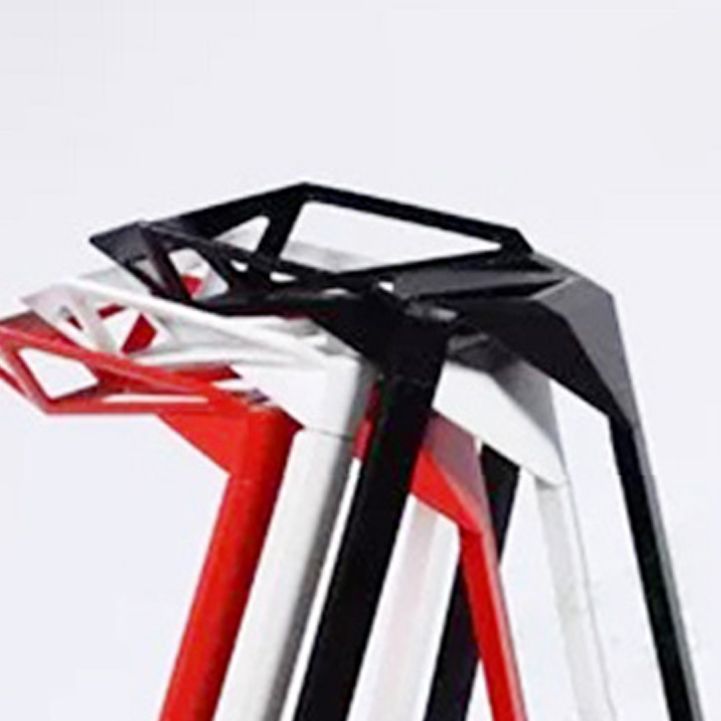 Modern Armless Backrest Counter Stool Iron Kitchen Bar Stool with Leather Cushion