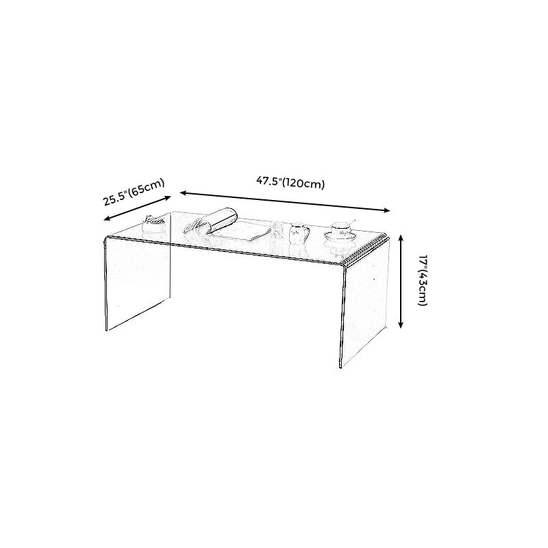 Modern Style Tempered Glass Black/white Rectangular Coffee Table