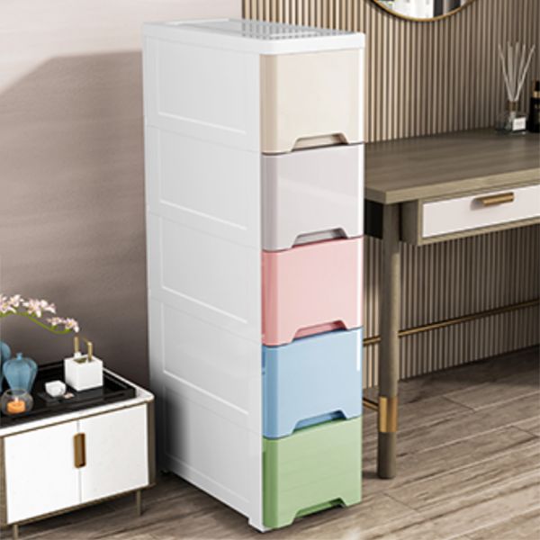 Modern Plastic Storage Cabinet with Drawer Non-Hanging Wardrobe Armoire