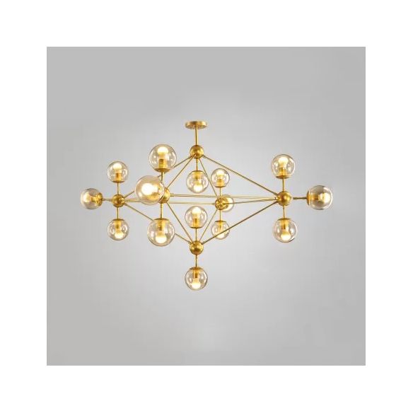 Geometrische kroonluchter eigentijdse metaal 10/15/21 Lichten messing/goud/roségoudhangend licht voor woonkamer