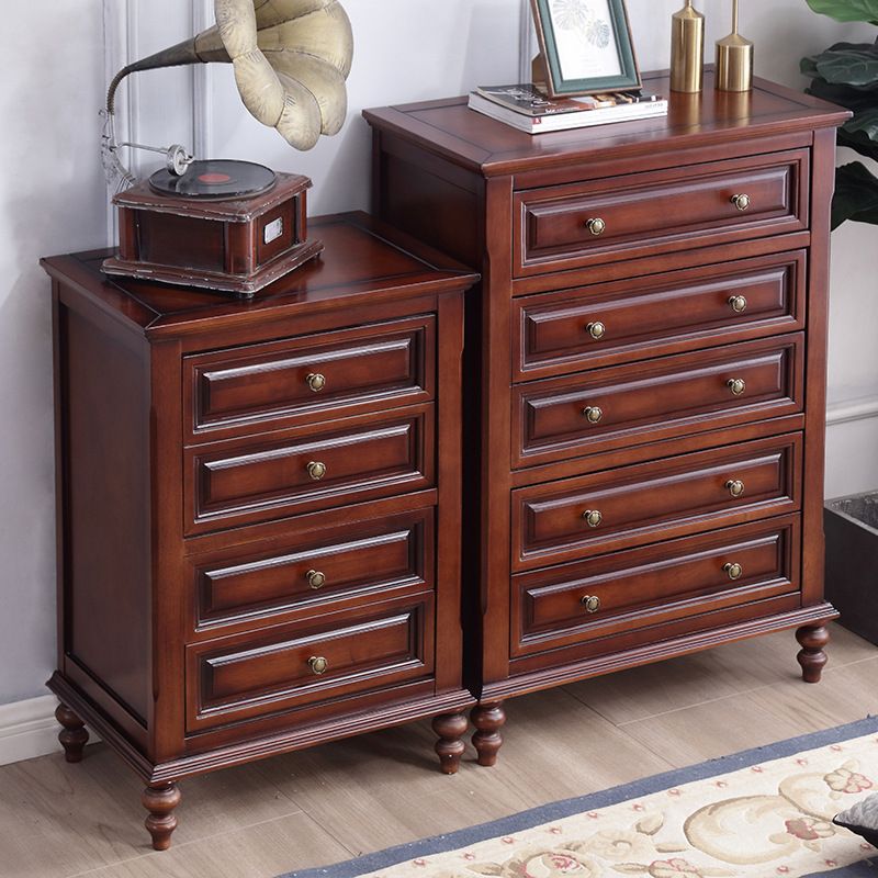Mid Century Modern Brown Accent Chest Rubberwood 4/5/6 - Drawer Chest