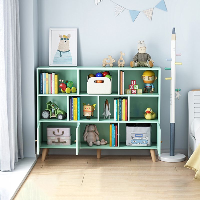 Scandinavian Standard Bookcase Engineered Wood Bookshelf with Cabinets