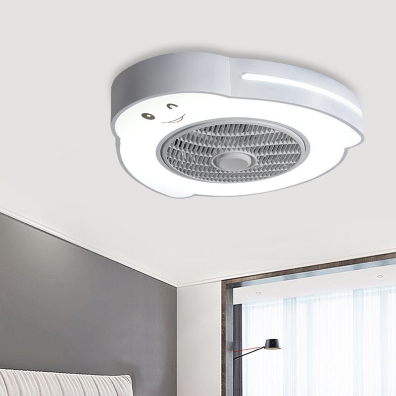 Cartoon Bear / Rabbit / Penguin Fan Lampy Acrylic Kids Room 23 "LED de large près du plafond Light en rose / gris