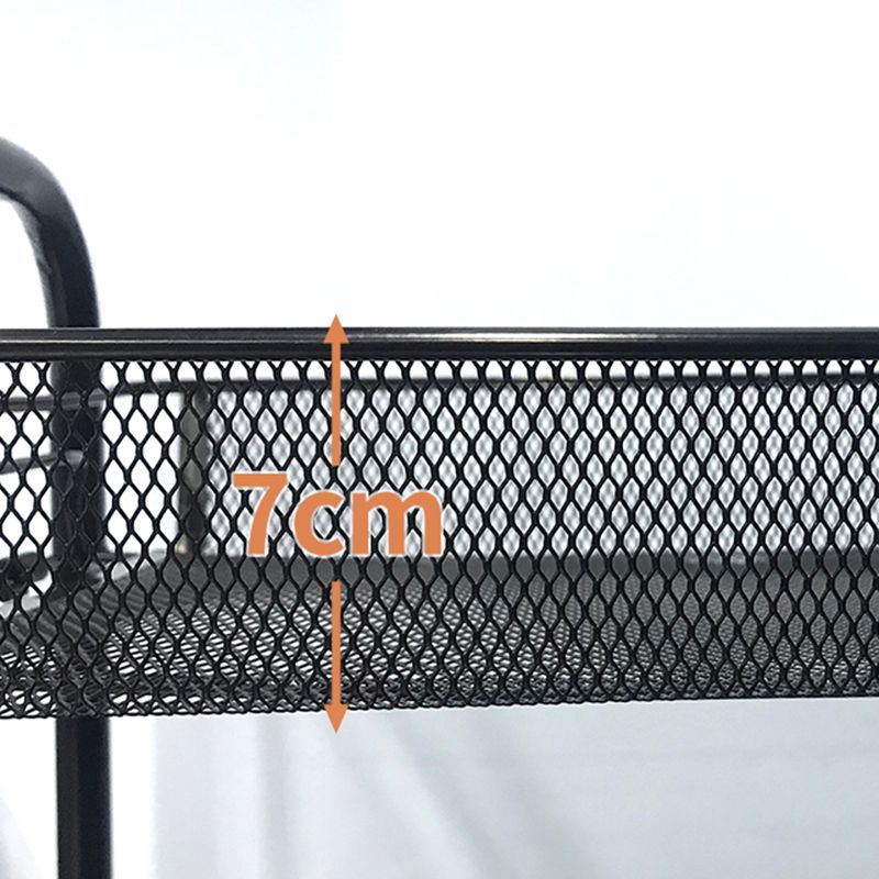 Modern Style Bookshelf Open Back Metal Bookcase with Caster Wheels for Home