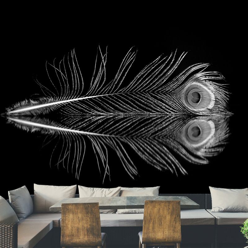Light Feather Mural Stain Resistant Contemporary Bedroom Wall Decor, Waterproofing