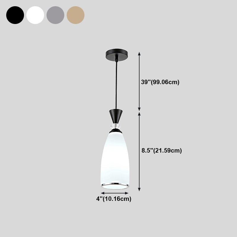 Salle à manger suspendue pendante de style moderne avec une teinte en verre blanc