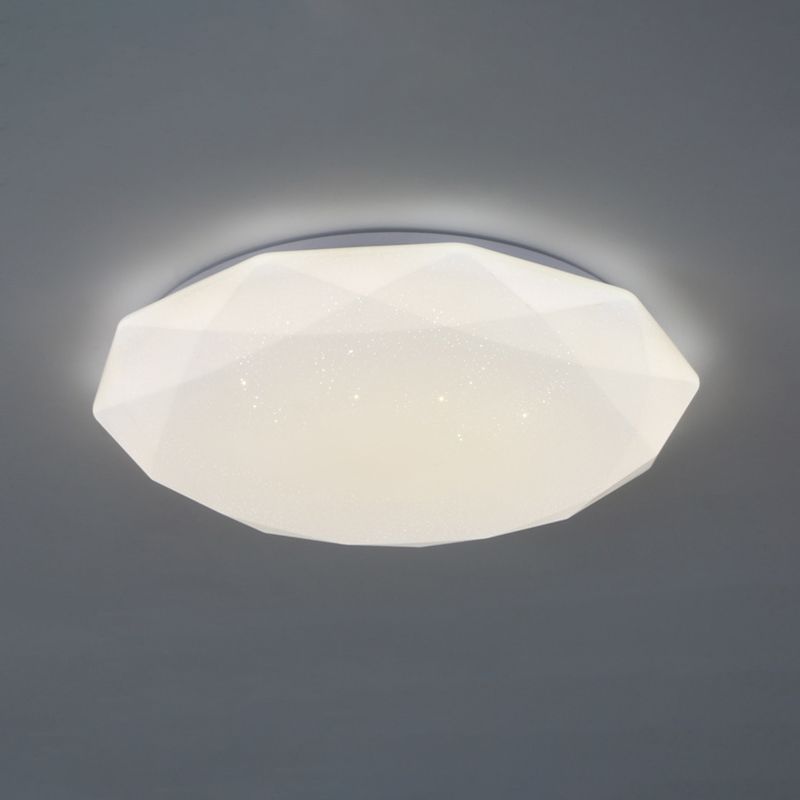 Modern Style Geometry Ceiling Light Metal 1 Light Ceiling Lamp for Bedroom in White