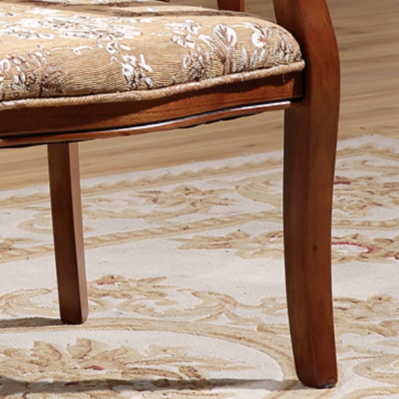 Indoor Solid Wood Frame Dining Arm Chair Upholstered Arm Chair