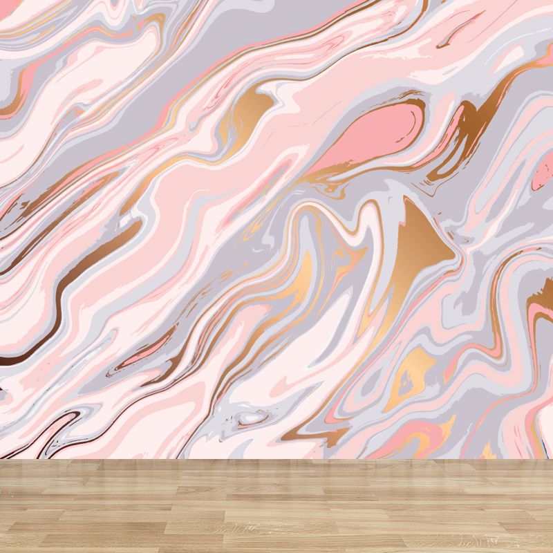 Abstract Water Print Wall Mural Modernism Non-Woven Material Wall Art in Light Color