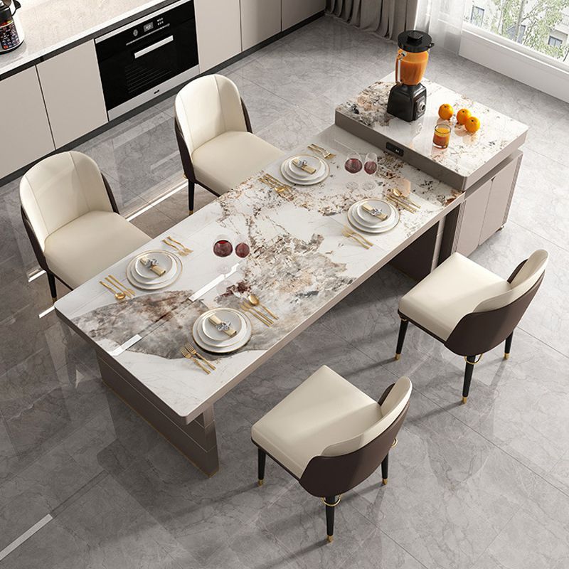 Modern Style 1/3/4/5/7/9 Pieces Dinette Set Sintered Stone Dining Table