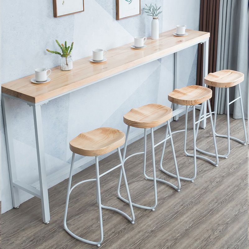 Modern Bar-height Table Solid Wood Top Bistro Pub Table for Patio Use