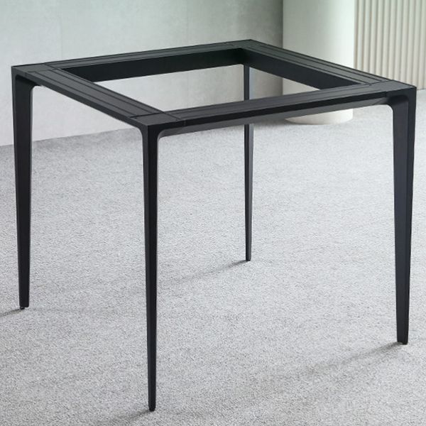 Industrial Style 4 Legs Furniture Stone Square Dining Table for Dining Room