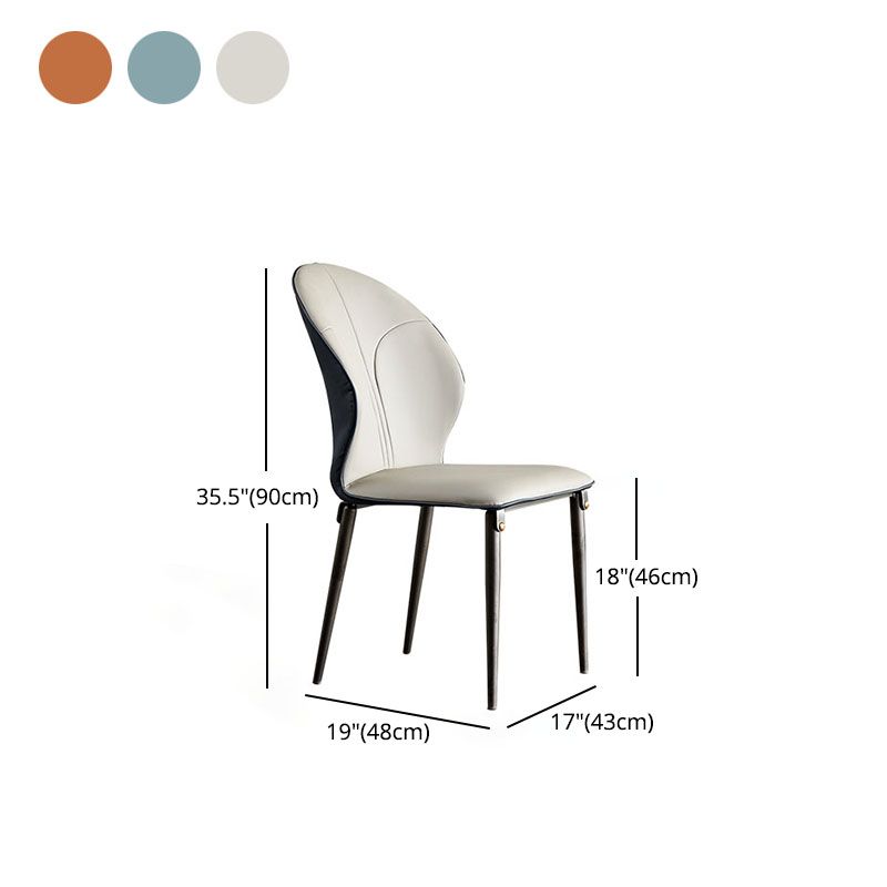 Sillas de comedor de metal de estilo moderno, sillas laterales sin brazos con respaldo de cocina