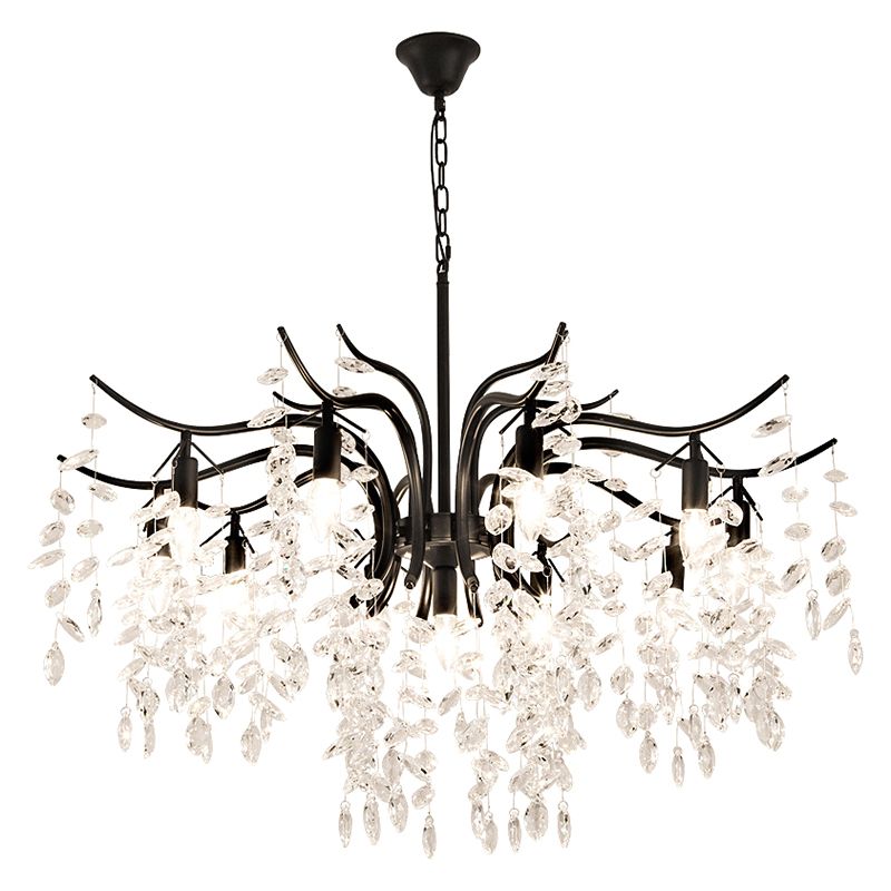 Branches Shaped French Style Crystal Pendant Light Multi-lights Dining Room Lighting Fixture with 17.7" Suspension Chain