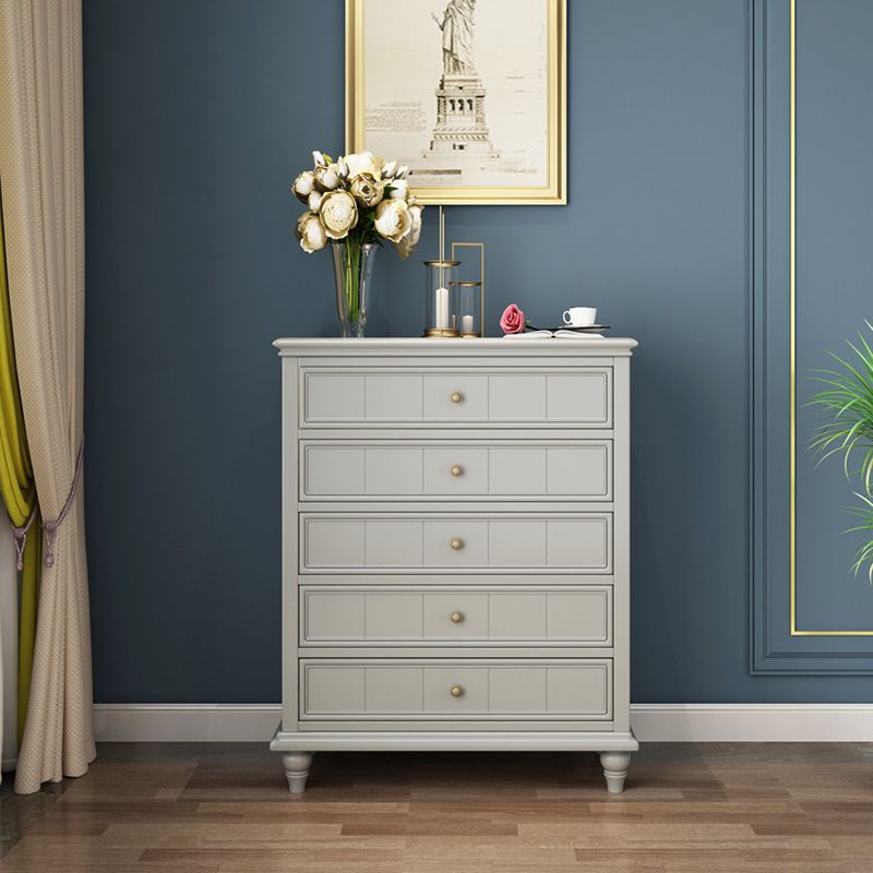 5 - Drawer Accent Chest 38.58" Tall Rubberwood Storage Cabinet