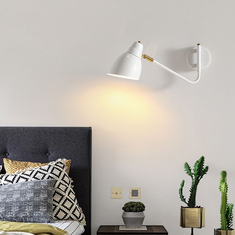 Black / White / Gold 1 - Light Wall Light Adjustable Metal Wall Armed Sconce