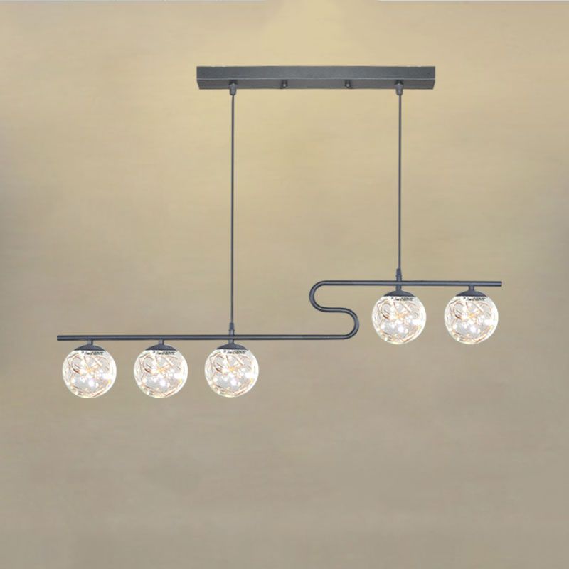 Modern LED Hanging Light Glass Round Island Light Fixture for Kitchen