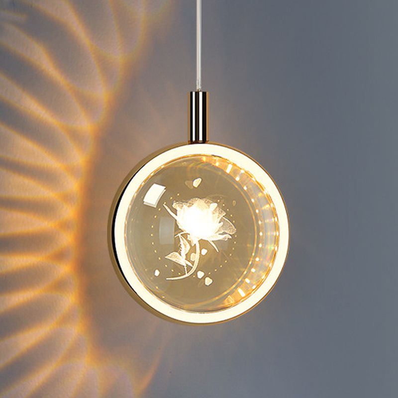 Ball Hanging Lights Modern Style Crystal 1 Light Pendant Light Kit