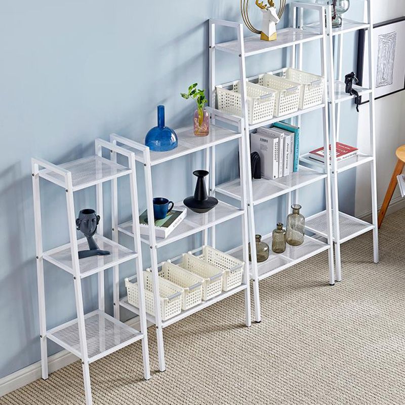 Modern Metal Ladder Bookshelf Vertical Open Bookshelf for Living Room