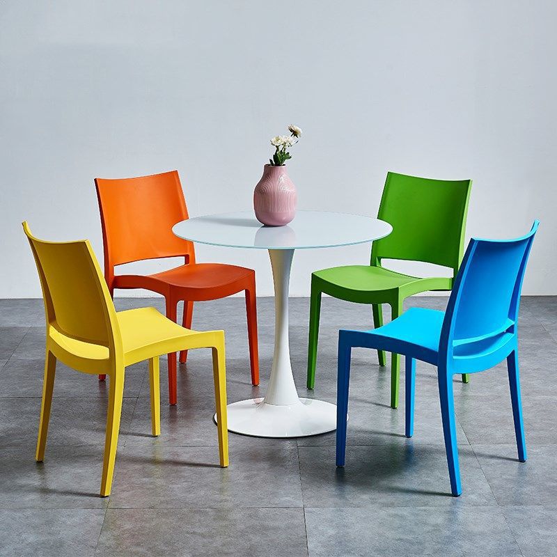 Dining Room Indoor Chair Plastic Armless Dining Accent Chair