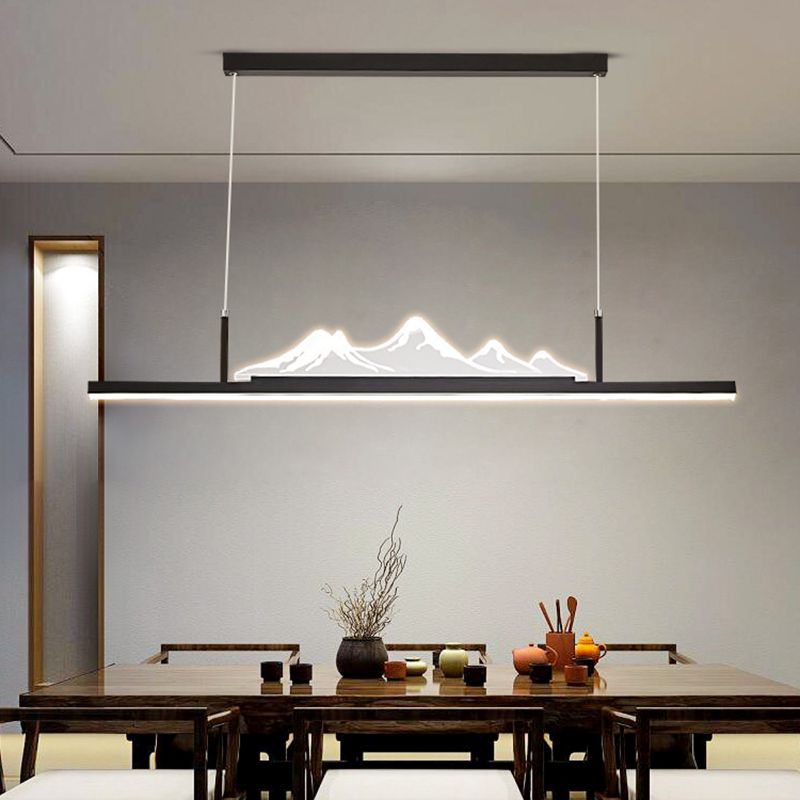 2-Light Polished Finish Modernism Style Statement LED Kitchen Island Light