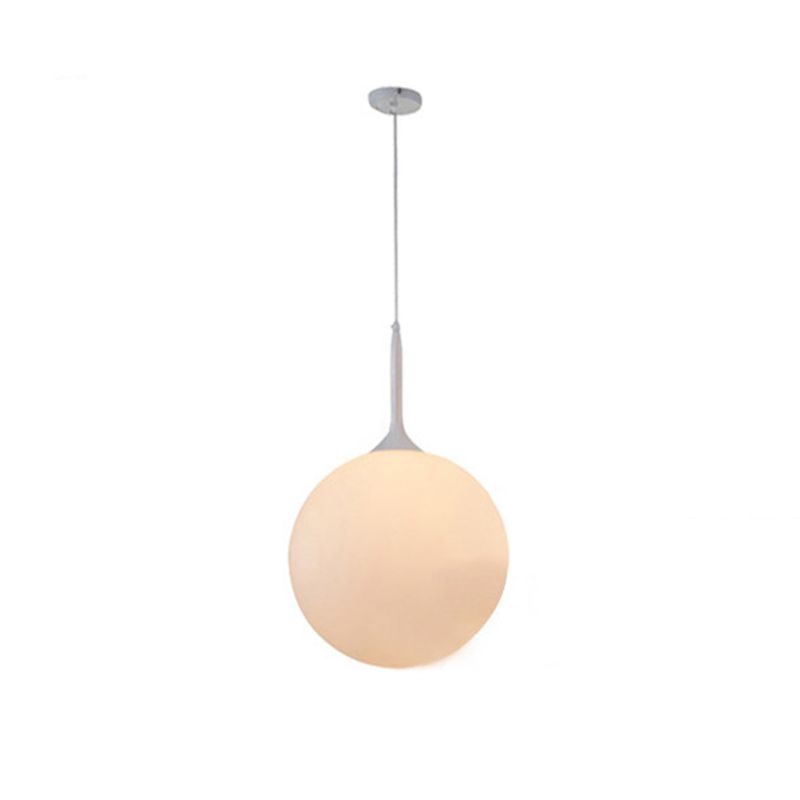 Pendre suspension en forme de larme blanche Simplicité 1 ampoule Verre d'opale Lumière suspendue