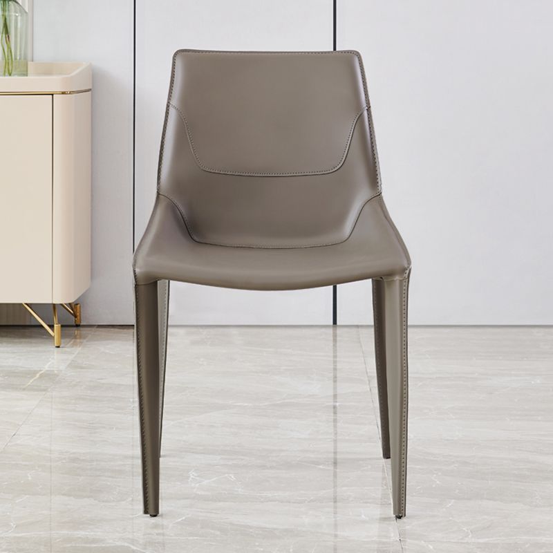 Modern Style Dining Chair Armless Dining Chairs with Metal Legs for Kitchen