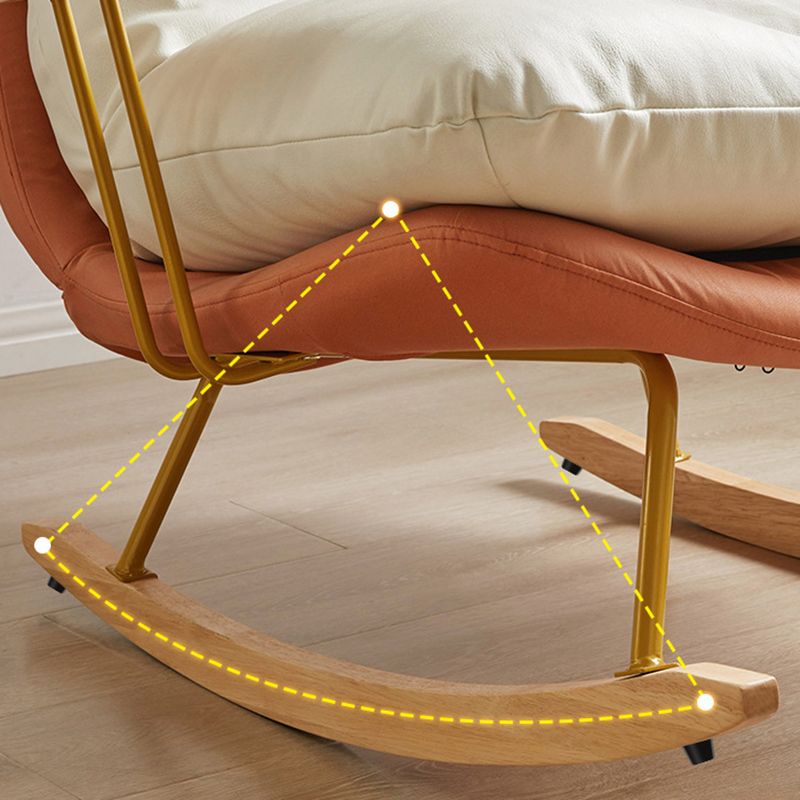 Glam Rocker Chair Antique Finish Rocking Chair with Seat Cushion