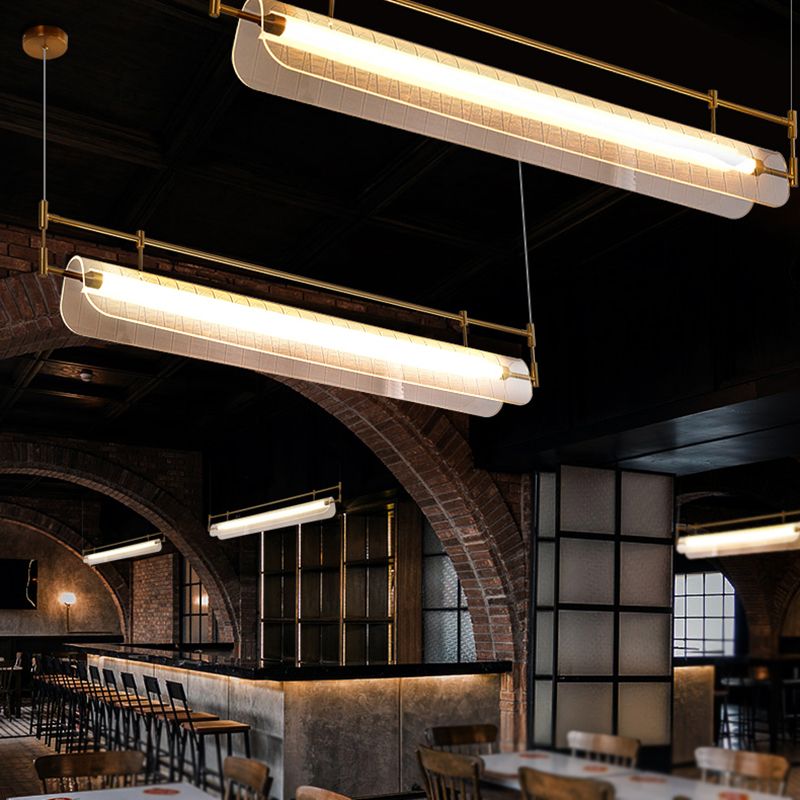 Acrylic Shade Ceiling Pendant Light Modern Linear Shape Island Lighting Ideas for Kitchen