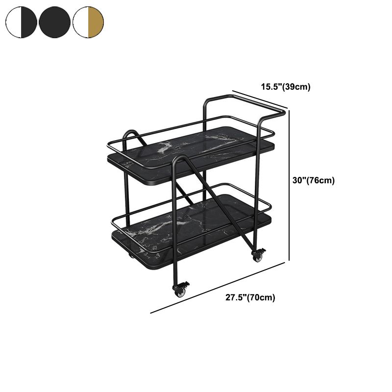 29.92" High Contemporary Prep Table Rolling Metal Prep Table for Home