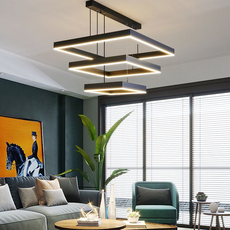 Moderne vierkante kroonluchter verlichtingsarmaturen metalen kroonluchter