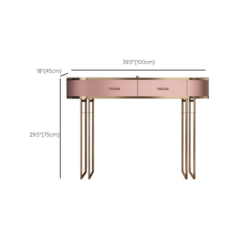 29.52" Height Pink Slate Top Dressing Table with Drawers Make-up Vanity