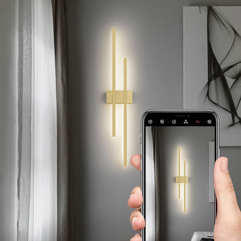 Minimalism Brass Wall Sconce Linear LED Sconce Lighting for Hallway