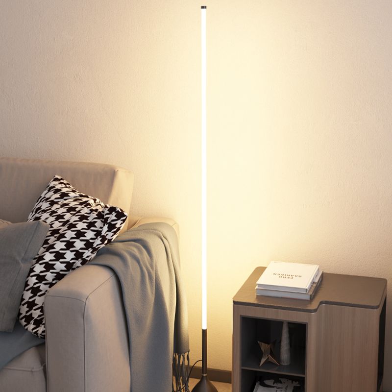 Lampadaire de forme linéaire de style moderne Métal lampadaire à un sol léger simple