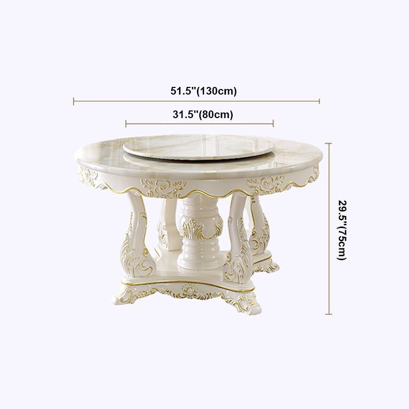 Mesa de comedor redonda de estilo victoriano Mesa de pedestal de madera maciza de madera maciza para comedor