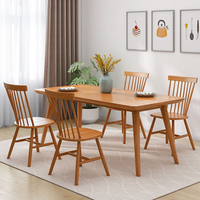 Mesa de cocina de madera sólida de pino mesa de comedor rectangular moderna con 4 patas para restaurante
