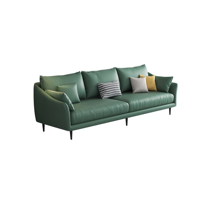 82.67" L Faux Leather Contemporary Sloped Arm Sofa Standard Sofa