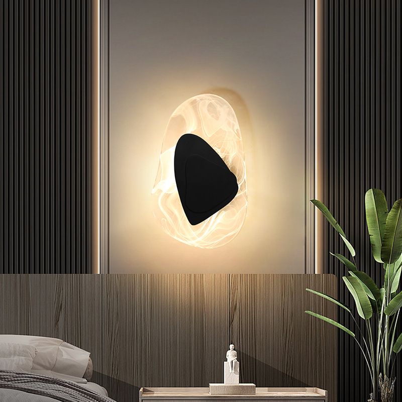 Geometric Shape Metal Vanity Lamp Modern Style 1 Light Vanity Light Fixture in Black