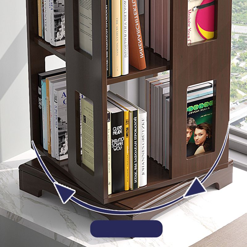 Solid Wood Bookshelf Scandinavian Rotatable Open Back Bookshelf