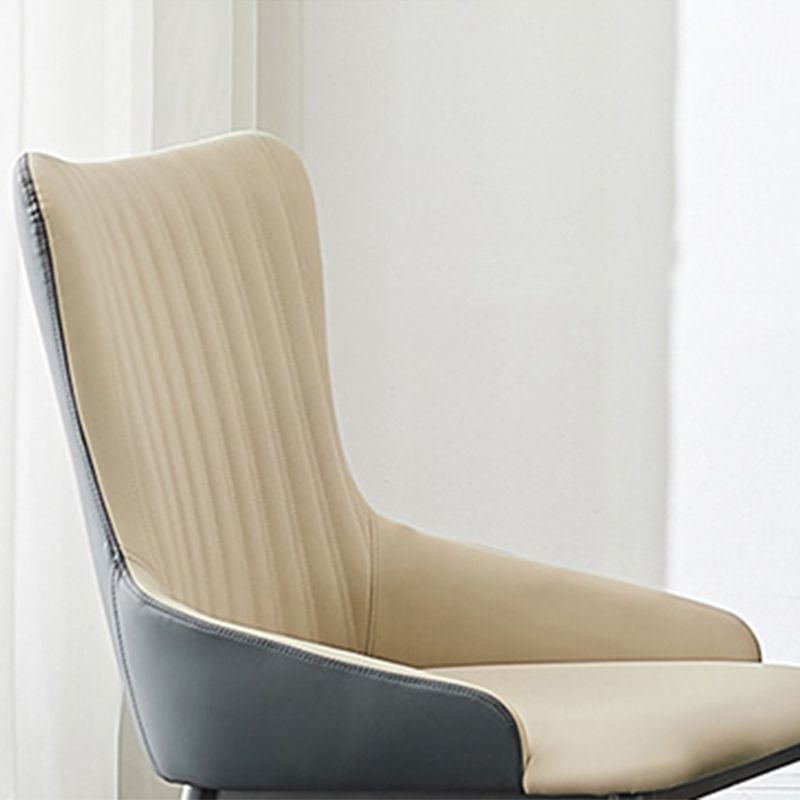 Industrial Arm Chair Solid Back Metal Dining Room Chair for Dining Room