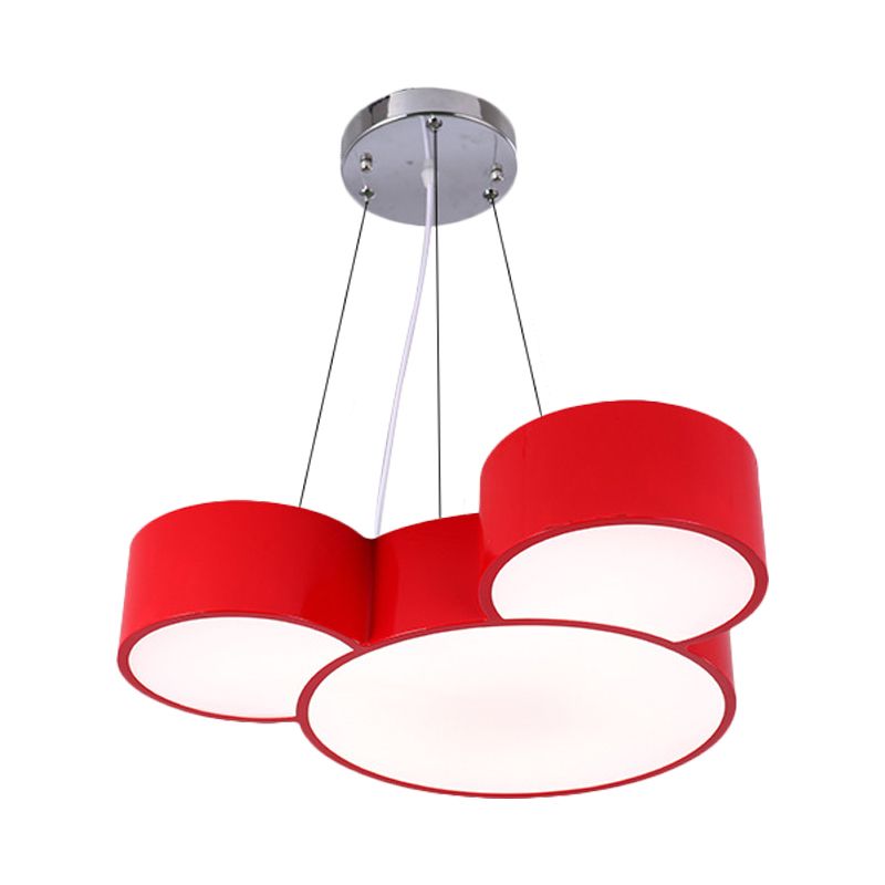 Simplicity Mouse Ceiling Mounted Light Acrylic Nursery LED Flush Mount Lamp in Blue/Green/Red