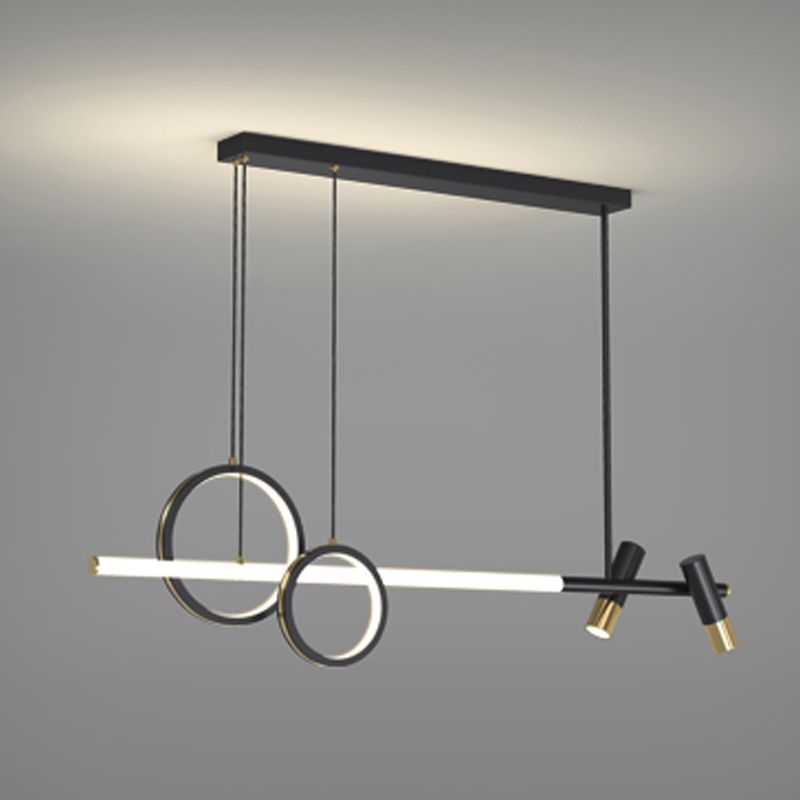 Luces colgantes de la isla de metal de la isla de geometría de estilo moderno