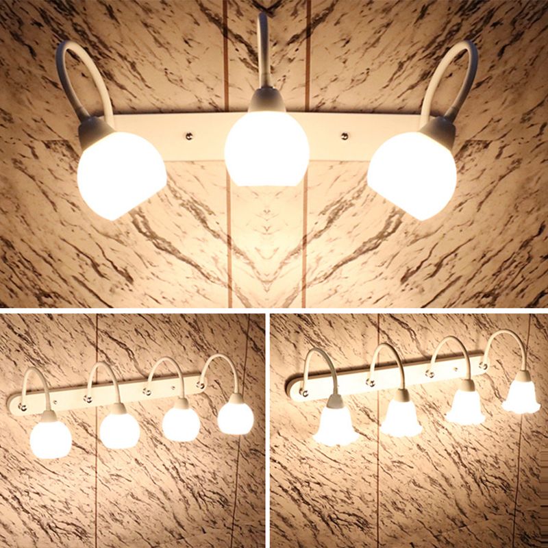 Lampada da parete a collo di cigno flessibile in stile country per bagno