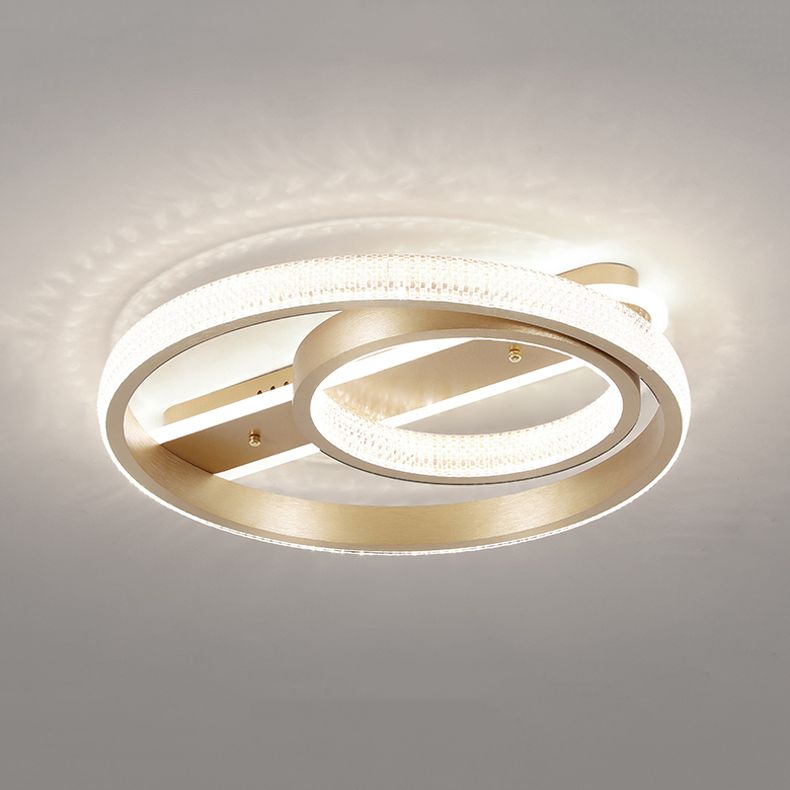 LED Flush Mounted Ceiling Lights with Acrylic Shade Gold Simplicity Lighting Fixture