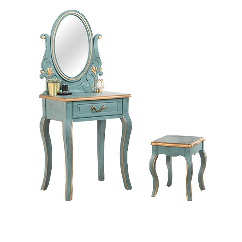 Victorian Make-up Vanity with Drawer and Mirror, Solid Wood Vanity Dressing Table