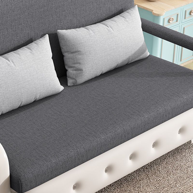 33.46"H Square Arm Sleeper Scandinavian Styled Sofa Bed with Pillows