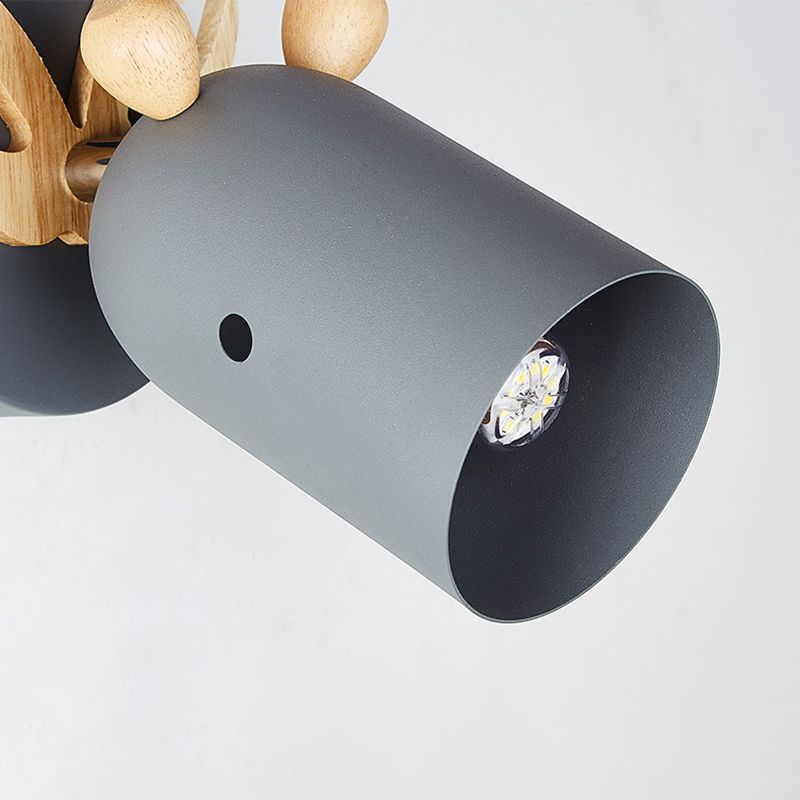 Geweih Dekorative Wandhalterung Lampe Moderne Metall 1 Glühbirne grau/weiß/grün Zylinder Wandleuchte für Schlafzimmer