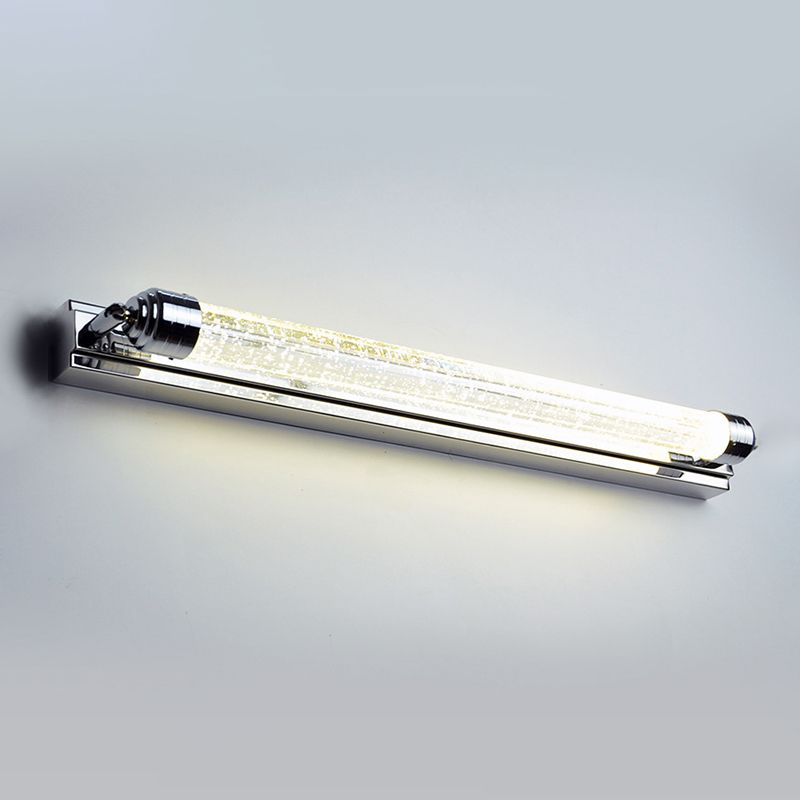 Sombra lineal de 1 luces mate de pared moderno espejo de cristal espejo de la pared lámpara de montaje en plata