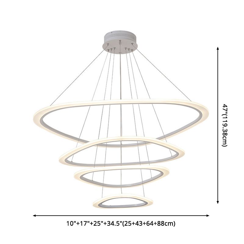 Postmodern Simplicity Triangle LED Chandelier Light Fixtures Acrylic Hanging Pendant Lights for Restaurant