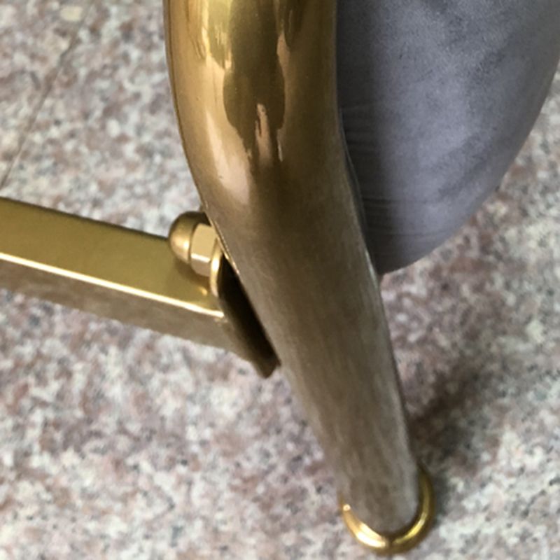 43.3" Grey Upholstered Bed with Headboard Low Profile Metal Bed